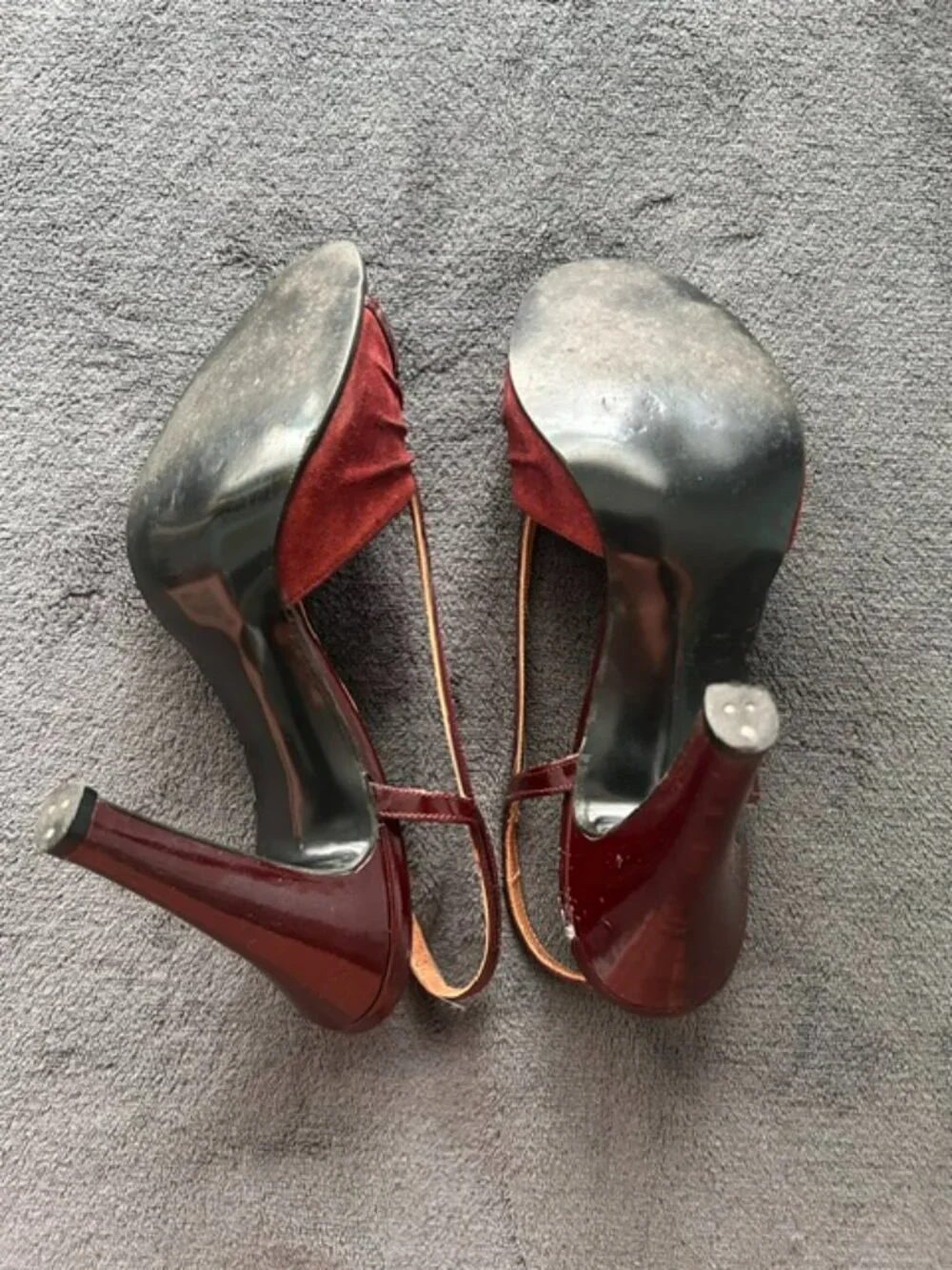Nina Linda Pleated Peep-Toe Slingback Heels, Size 7-1/2